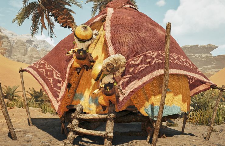 screenshot di monster hunter wilds di una capanna