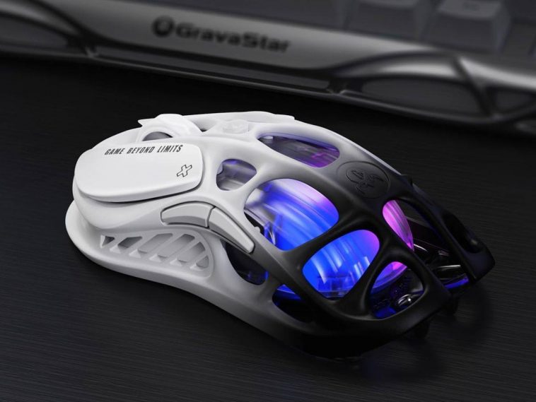 mouse da gaming gravastar su sfondo nero