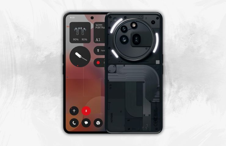 nothing phone 3a pro su sfondo bianco