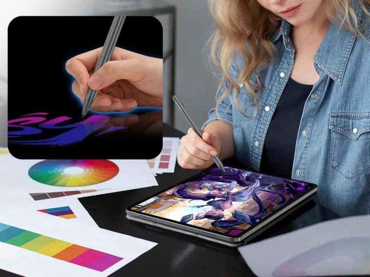 persona che utilizza il teclast pad pro per disegnare