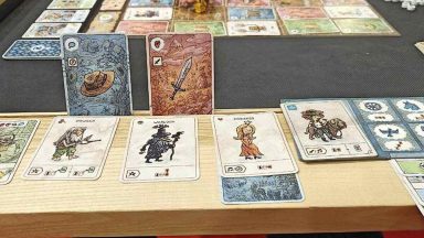 Carte del giocatore durante una partita a Pilgrims