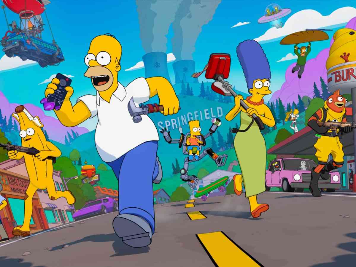 immagine chiave della collaborazione tra fortnite e i simpson