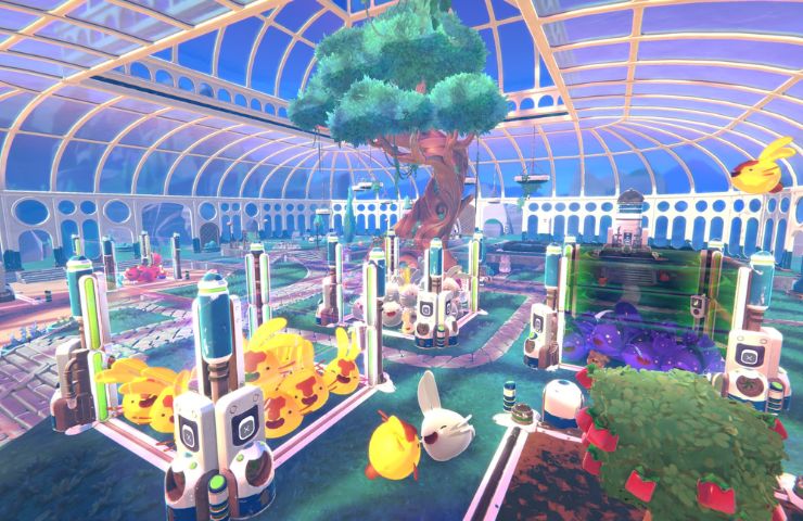 screenshot di slime rancher con esempio di farm di slime