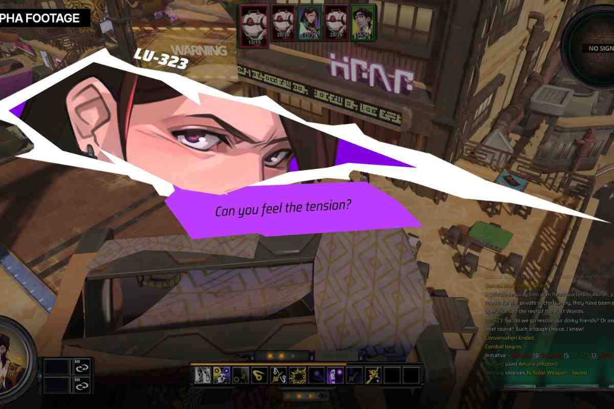 sguardo di donna, ambientazione sci-fi con palazzi