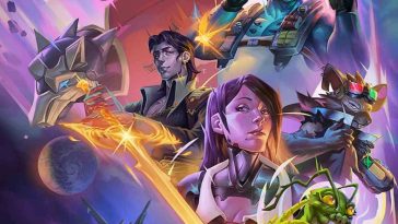 donna viola, racoon verde, sullo sfondo uomo che ride