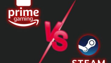 logo prime gaming, scritta VS, logo Steam