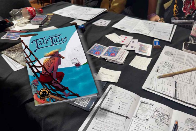 La copertina di Tall Tales con lo sfondo il tavolo di gioco