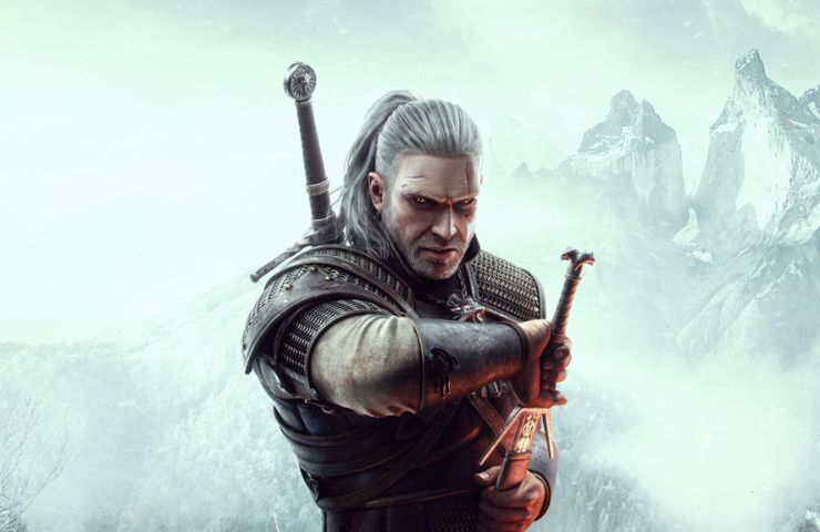 The Witcher 3 Wild Hunt key art con Geralt di Rivia in primo piano