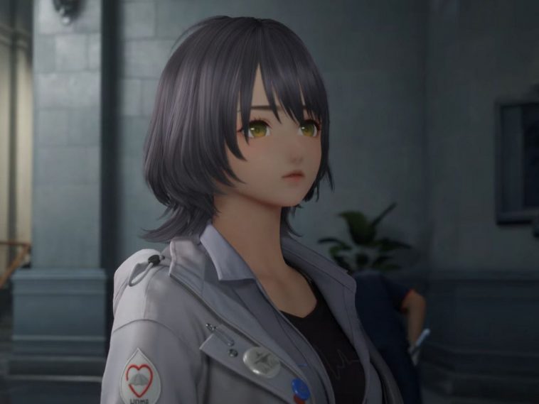 ragazza stile anime co capelli a caschetto viola