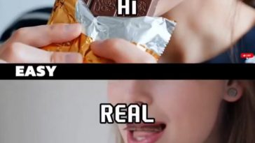 Video di ragazza che mangia la cioccolata: un contenuto vero a confronto con un contenuto AI