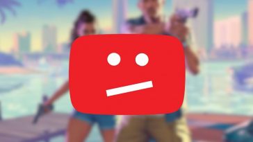 faccia triste di youtube down, su sfondo uomo e donna con pistola
