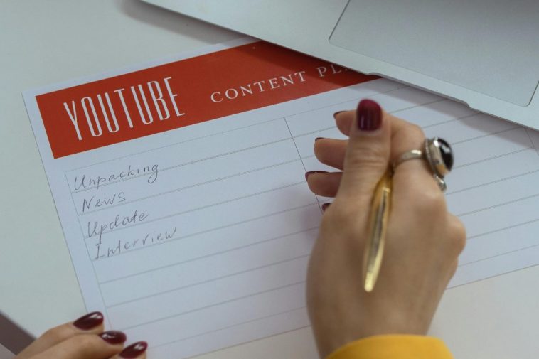 Foglio di pianificazione dei contenuti da pubblicare su YouTube