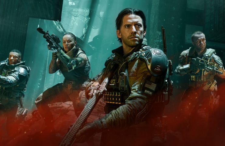 key art di call of duty black ops 7 con personaggi armati