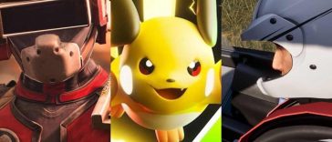 foto verticale di mega raichu x, arc raiders e autista di assetto corsa rally affiancate