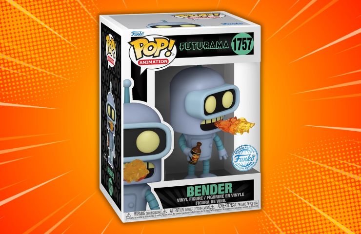 funko pop di Futurama: Bender su sfondo arancione