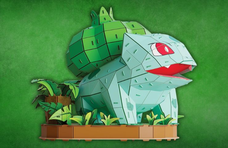 kit 4D Bulbasaur su sfondo verde