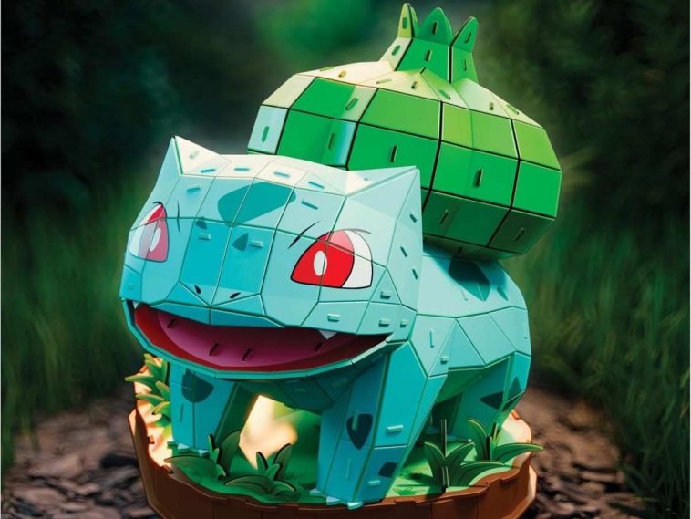 Bulbasaur kit 4D su sfondo di un bosco