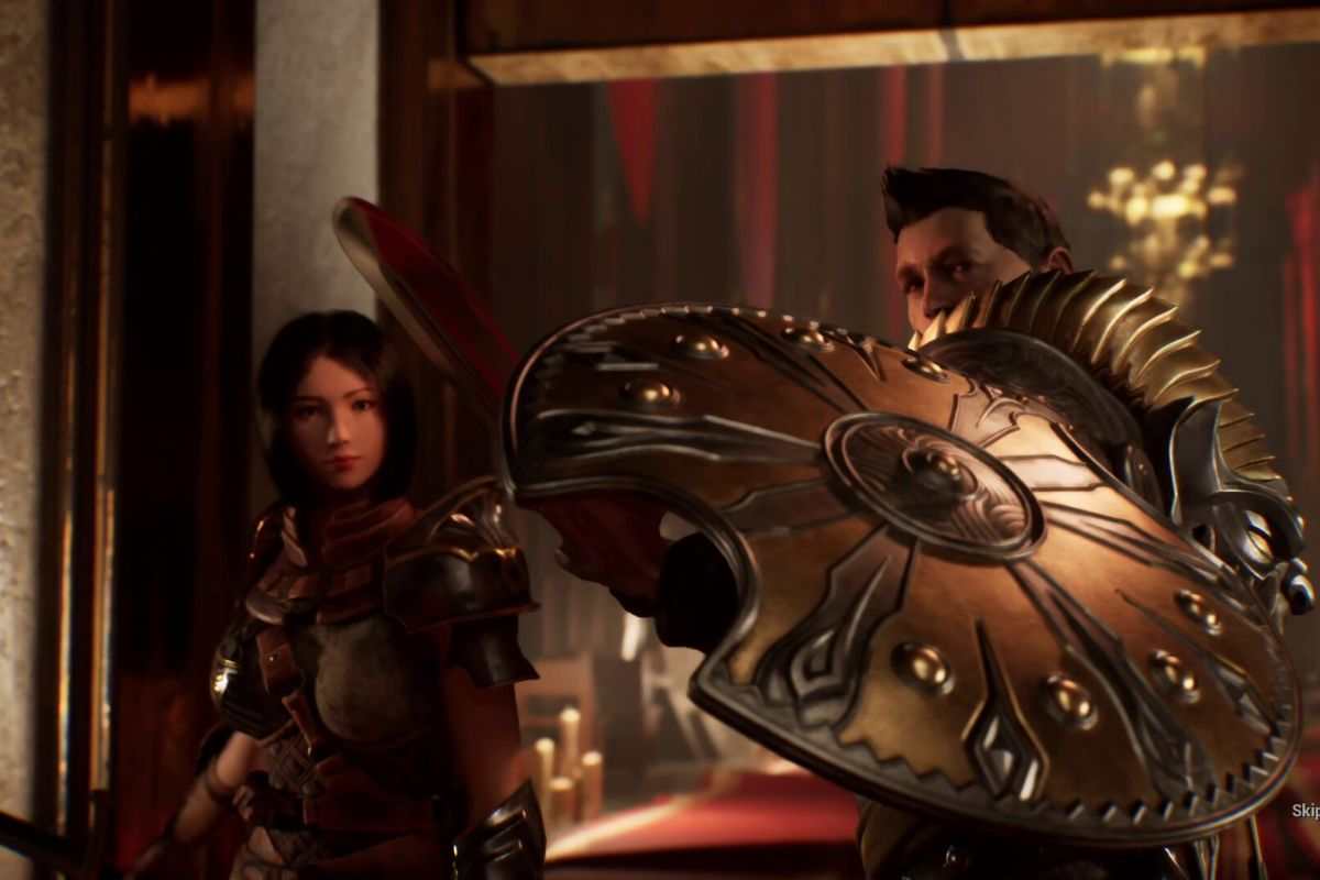 eroe con scuso, eroina con spada