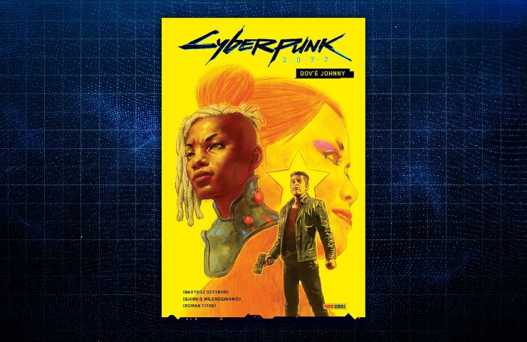 manga dov'è johnny cyberpunk edgerunners su sfondo cyberpunk