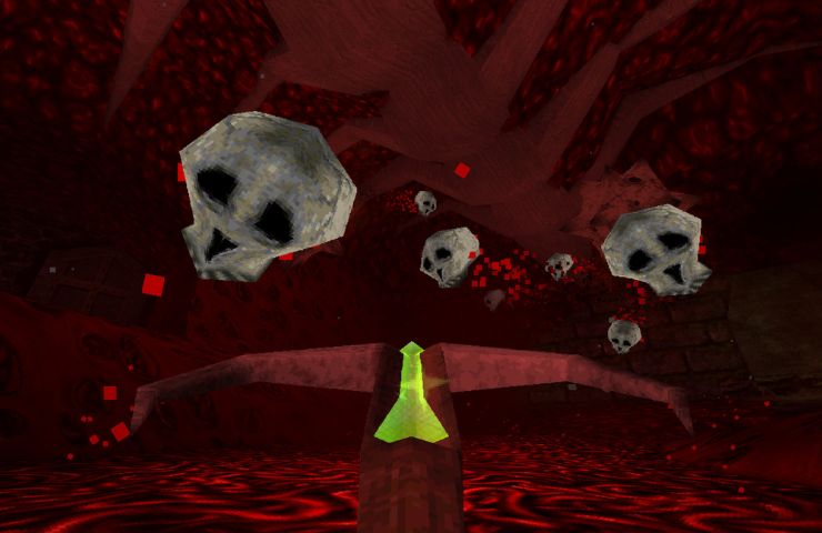 screenshot di dusk con teschi volanti