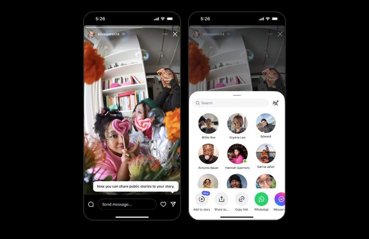 schermata che spiega la nuova funzione instagram