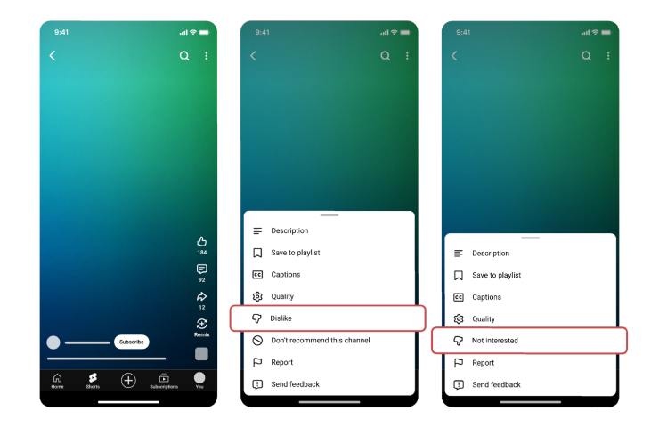 immagini della funzione di youtube short