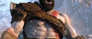 uomo con pelle banca e striscia rossa con pelliccia che urla