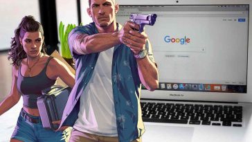 personaggi protagonisti di gta 6 davanti al PC con schermata google