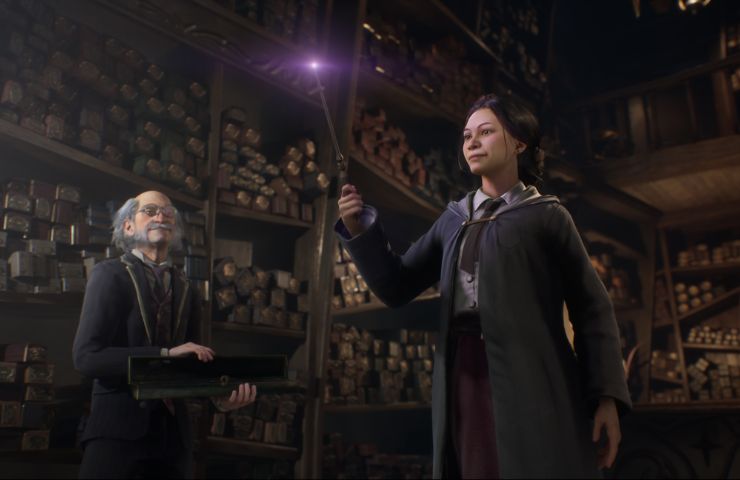 screenshot di hogwarts legacy con acquisto di una bacchetta