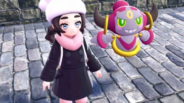 screenshot di DLC Leggende Pokémon Z-A Megadimensione con Anjabelle e Hoopa