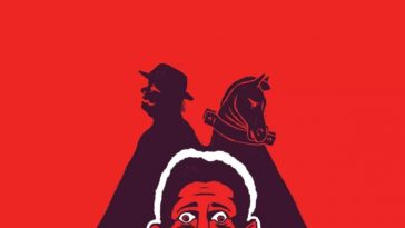 faccia uomo sconvolta, uomo e cavallo appoggiati