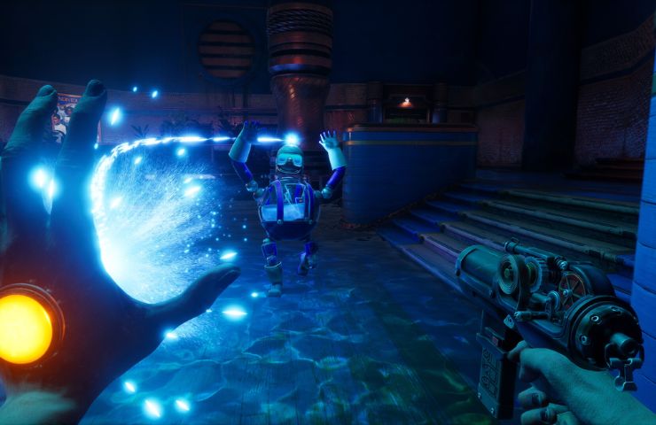 screenshot di judas con combattimento contro un automa