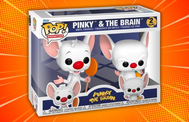funko pop di Il Mignolo col Prof su sfondo arancione