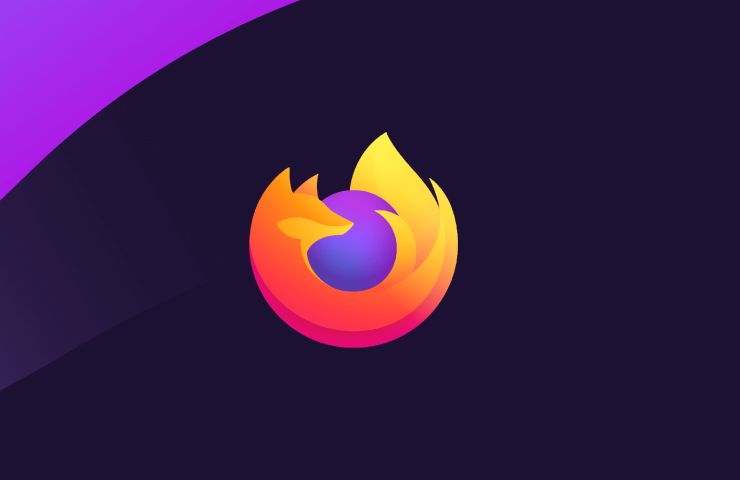 logo firefox su fondo viola
