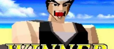 personaggio in 3D con capelli neri e bandana bianca, canottiera nera, scritta WINNER