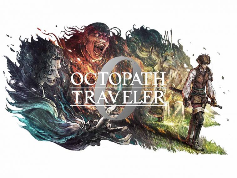 Artwork di Octopath Traveler 0 con i principali villain alle spalle dell'eroe