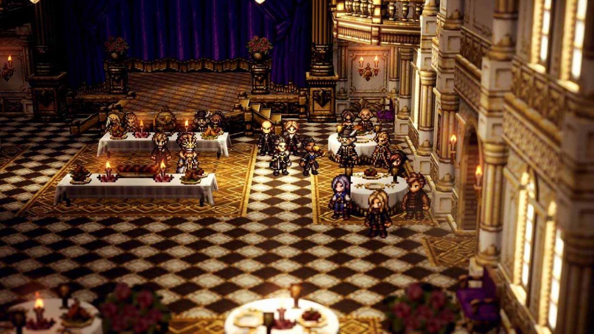 Serata di gala in un teatro di Octopath Traveler 0