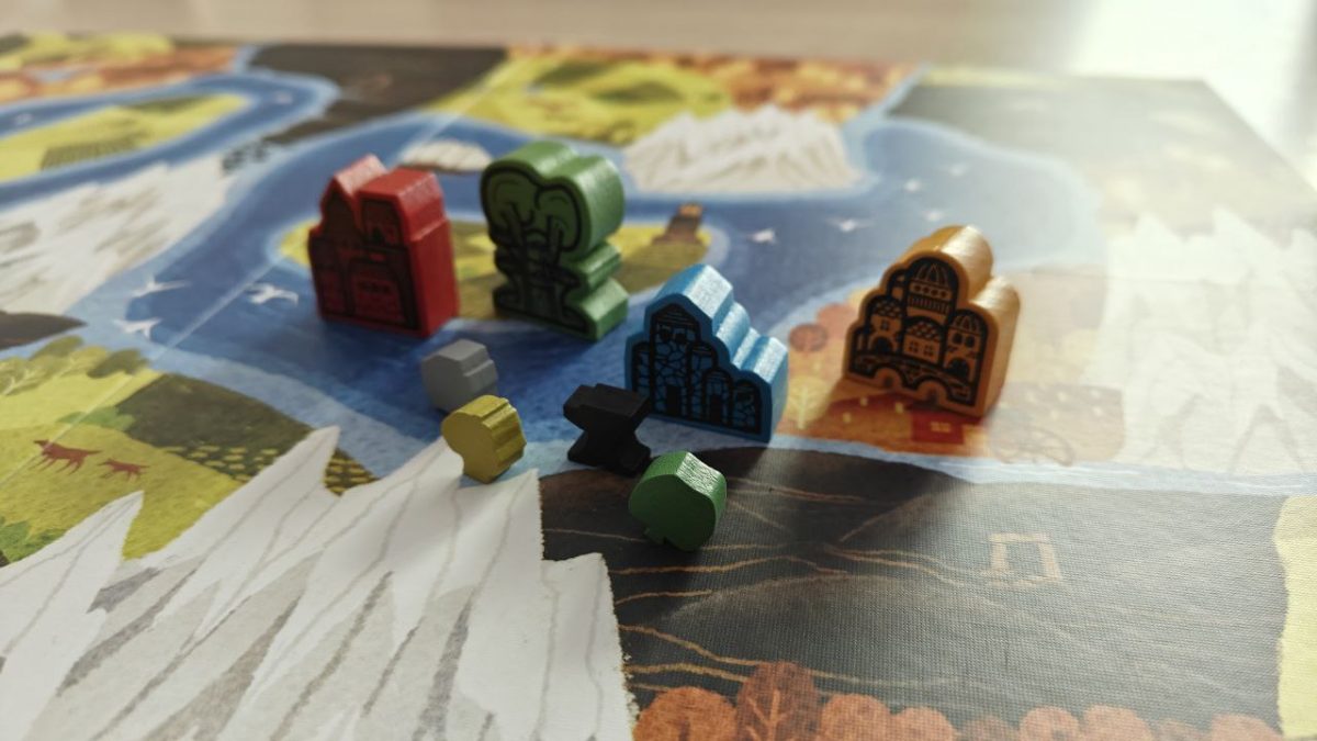 Le pedine di Altay Dawn of Civilization poste sul tabellone di gioco