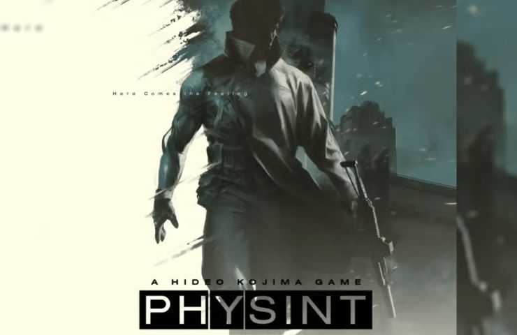 locandina di Physint con logo gioco e personaggio in chiaroscuro