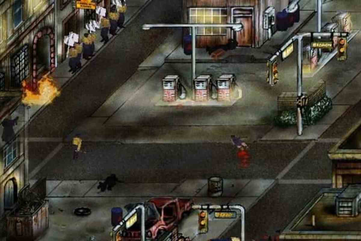 vsuale dall'alto di strade di città con palazzi e cemento