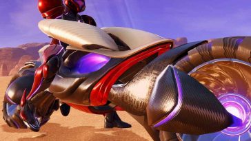 screenshot di metroid prime 4 con samus a bordo della vi-o-la