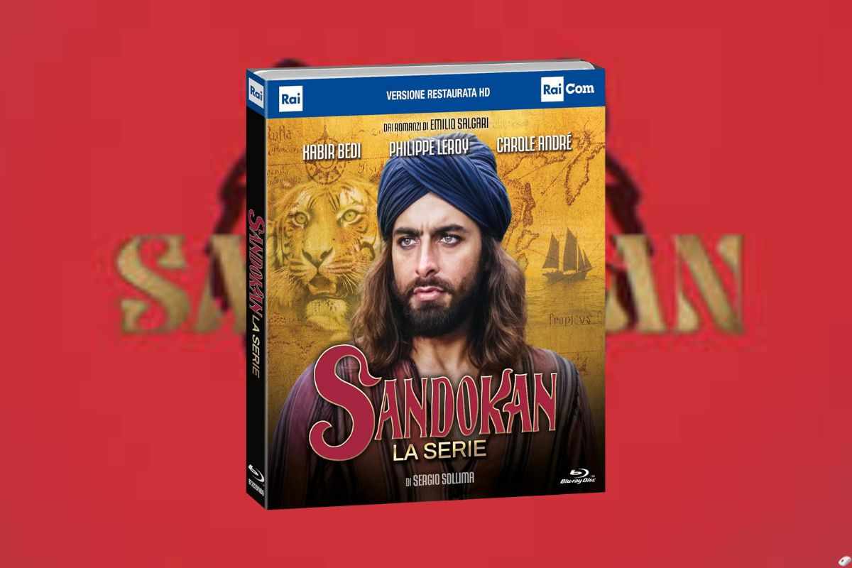 scatola blu ray con immagine uomo con turbante con capelli lunghi, scritta sandokan
