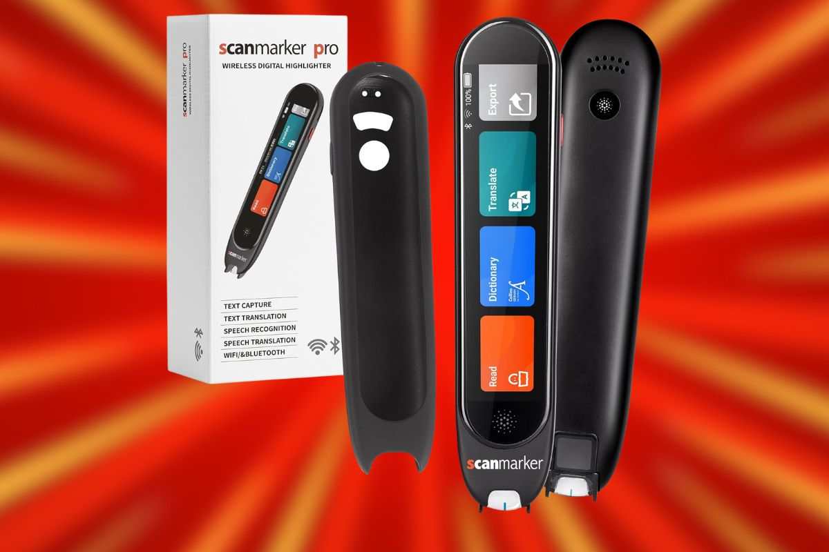 penna fronte retro con scanner, scatola bianca