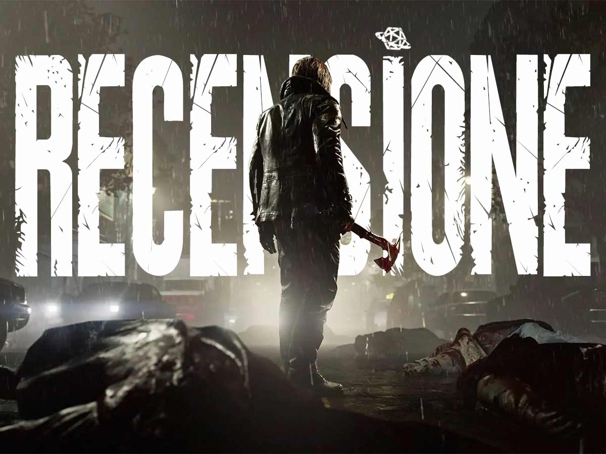 Leon di Resident Evil Requiem al centro di una strada con una grande scritta RECENSIONE