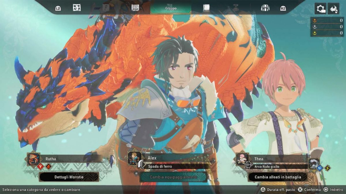 Composizione del party di Monster Hunter Stories 3 Twisted Reflection