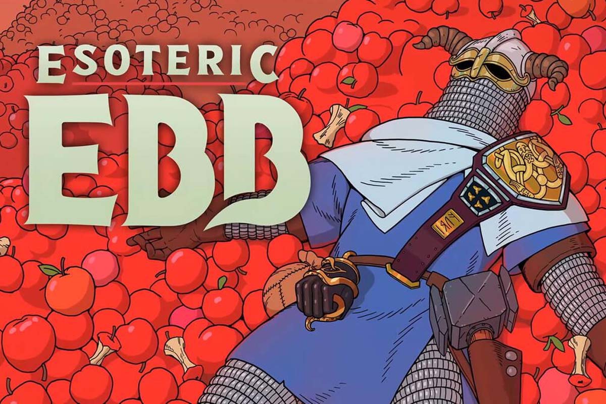 Personaggio di Esoteric Ebb steso su un letto di mele